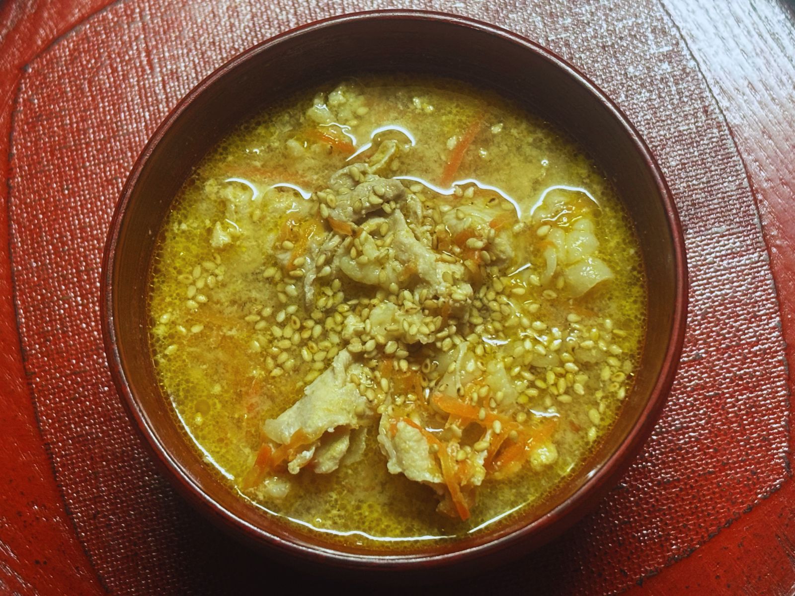 有賀薫「豚汁レボリューション」のレシピで実際に作った豚汁の写真